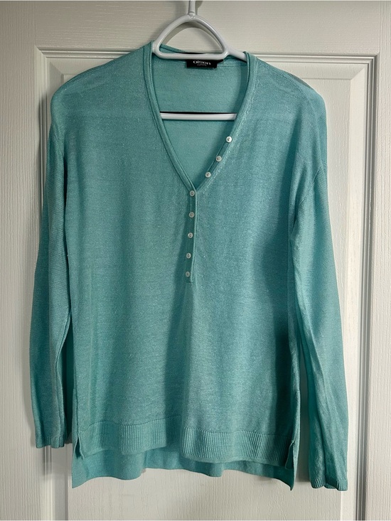 Olsen Sweaters - Olsen Linen Long Sleeve fine-knit Sweater